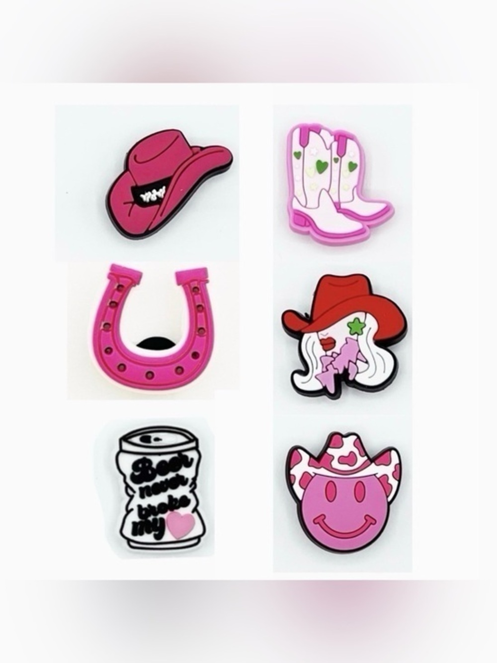 6 Pieces Western Shoe Charms For Croc Shoes